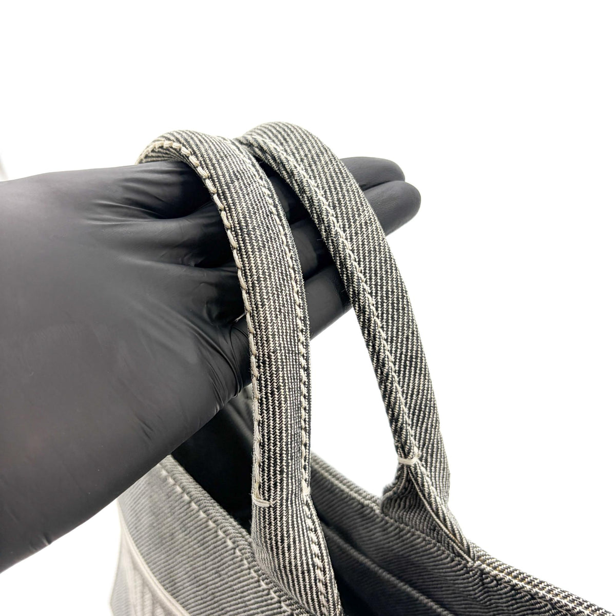 Miu Miu My Logo Leather Black Denim_Jeans Crossbody Bag Bag (Pre-Owned)