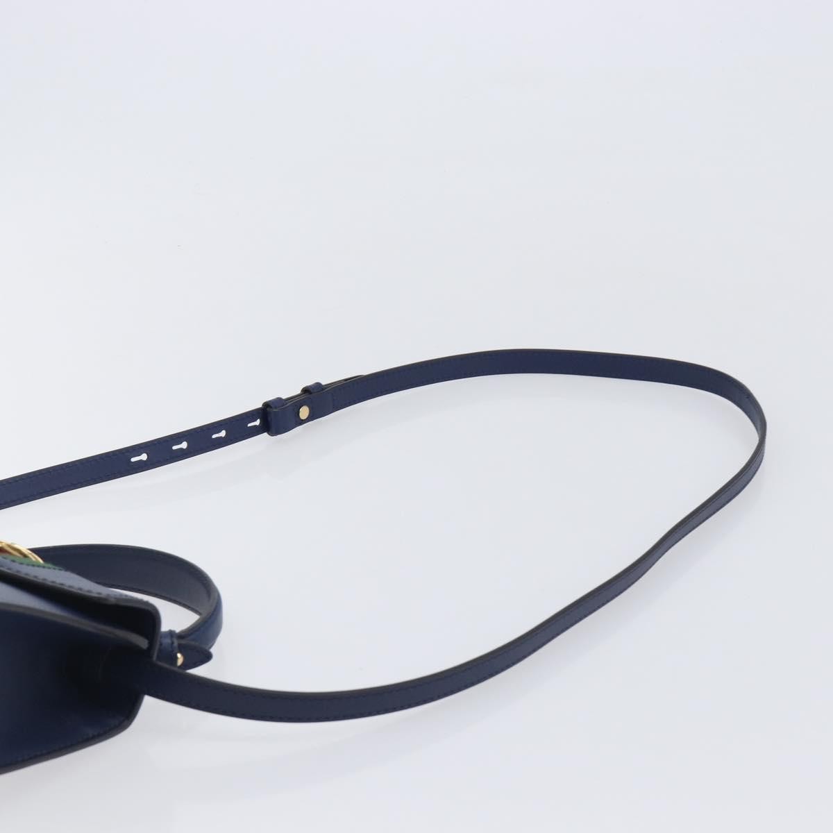 Gucci Sylvie Top Handle Leather Navy Leather Handbag (Pre-Owned)