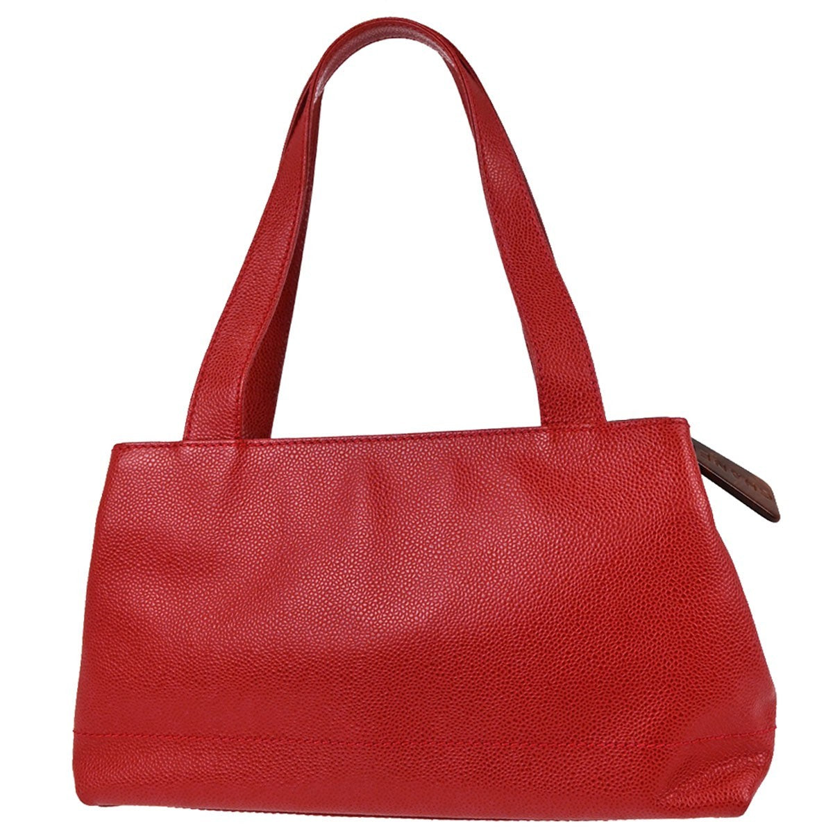 Chanel Vintage Logo Caviar Red Leather Tote Bag Bag (Pre-Owned)