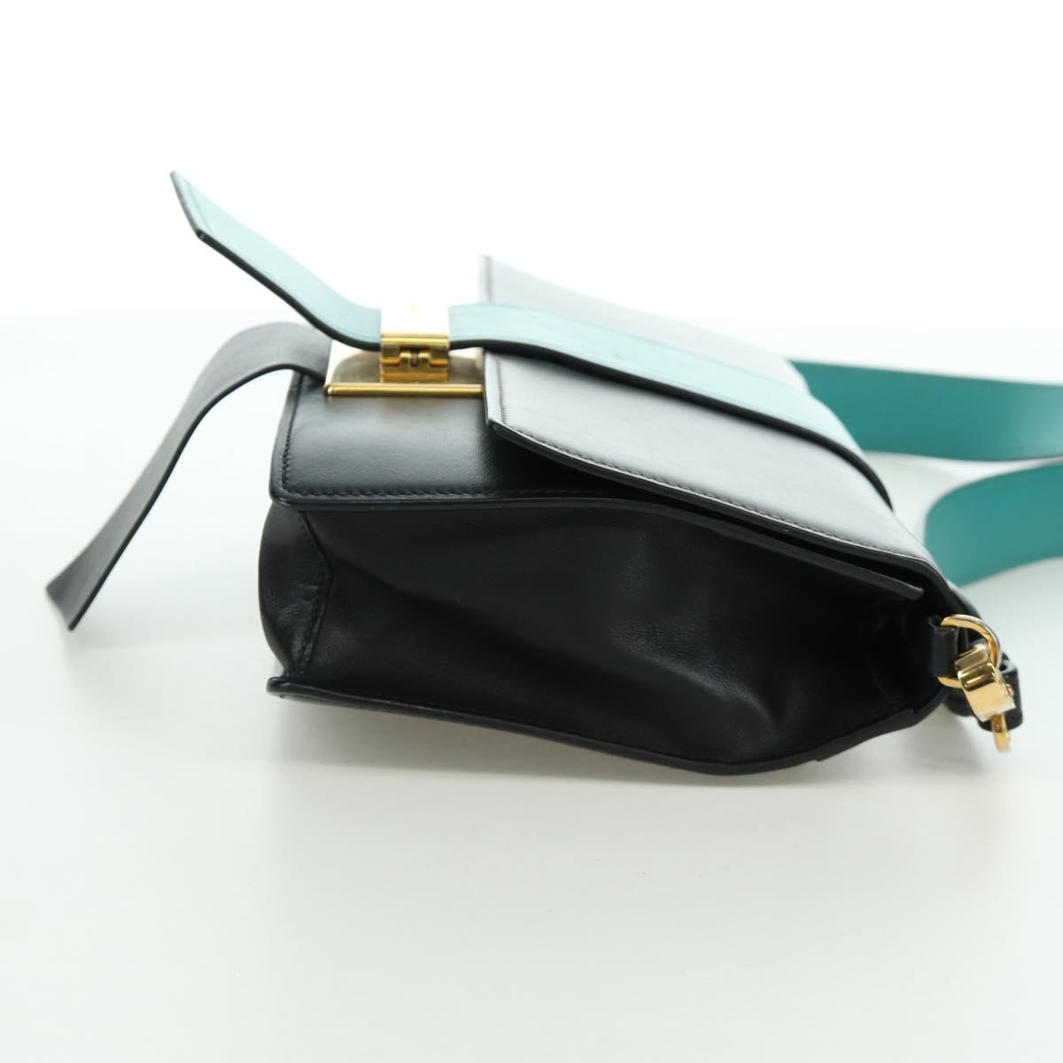 Prada Metal Ribbon City Calfskin Gray Leather Shoulder Bag Bag (Pre-Owned)