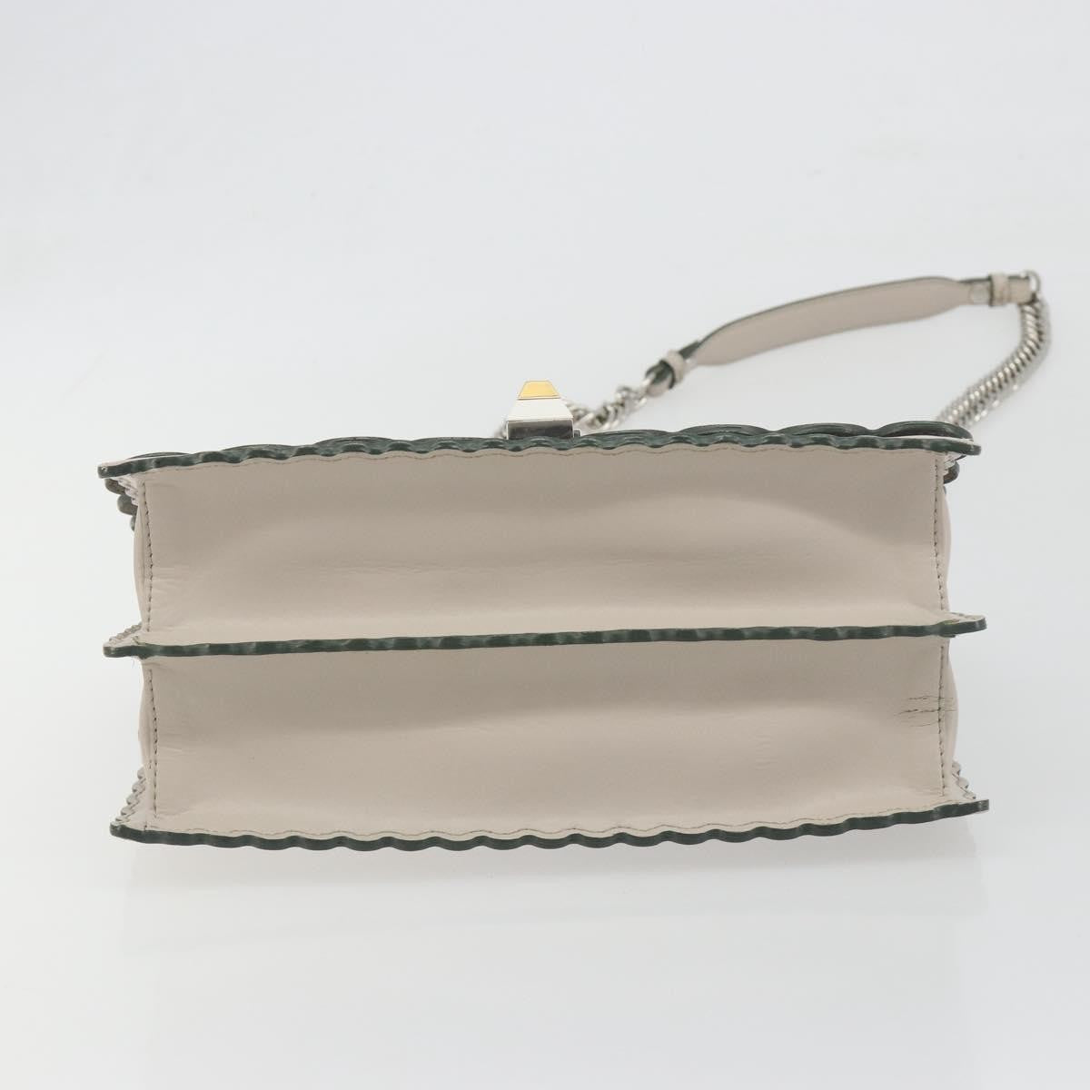 Fendi Kan I Leather Gray Leather Shoulder Bag Bag (Pre-Owned)