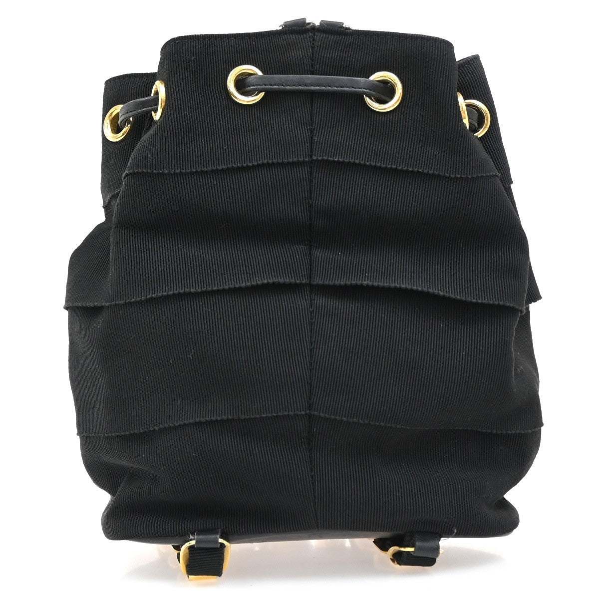 Salvatore Ferragamo Vala Canvas Black Canvas Backpack Bag (Pre-Owned)
