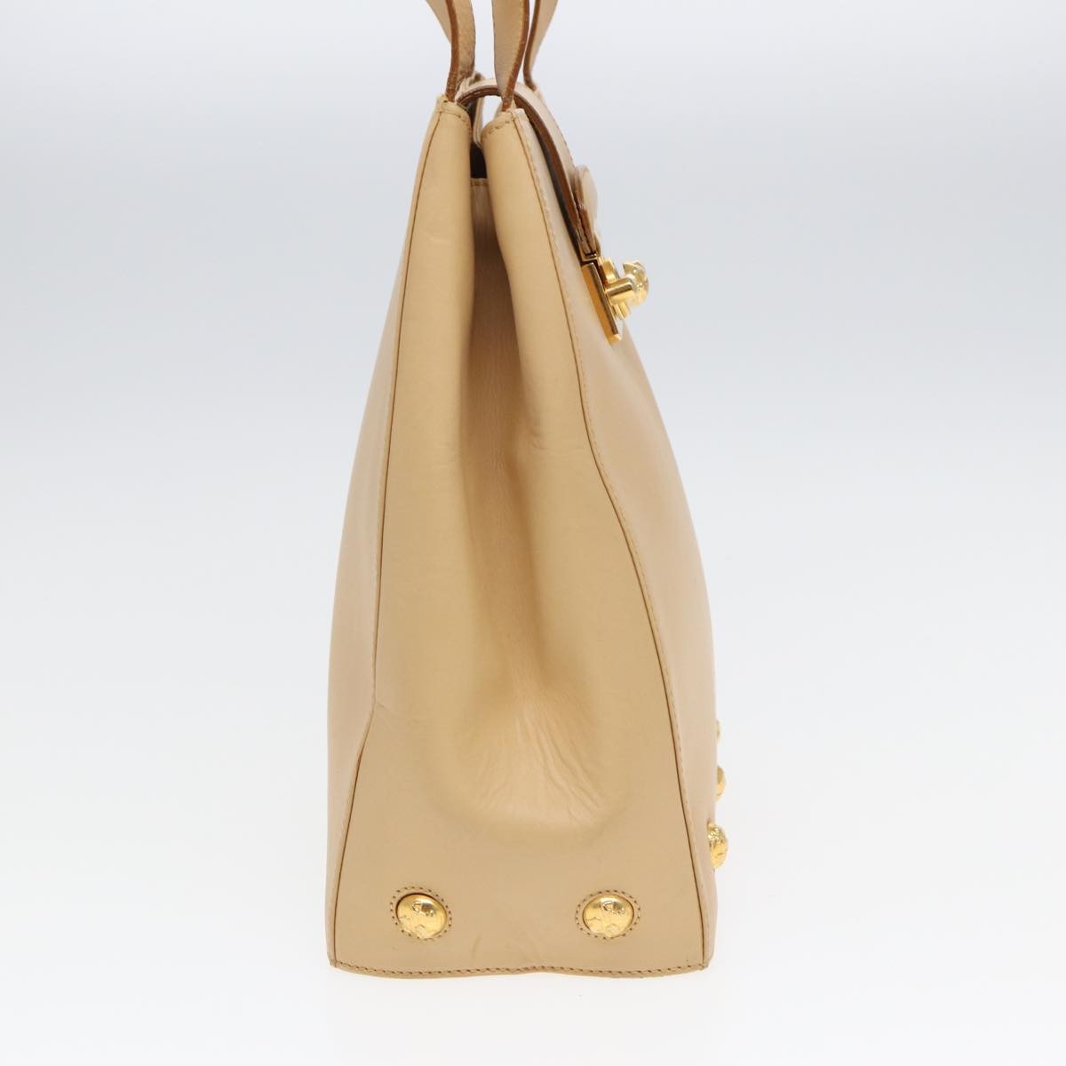 Salvatore Ferragamo Vintage Leather Beige Leather Shoulder Bag Bag (Pre-Owned)