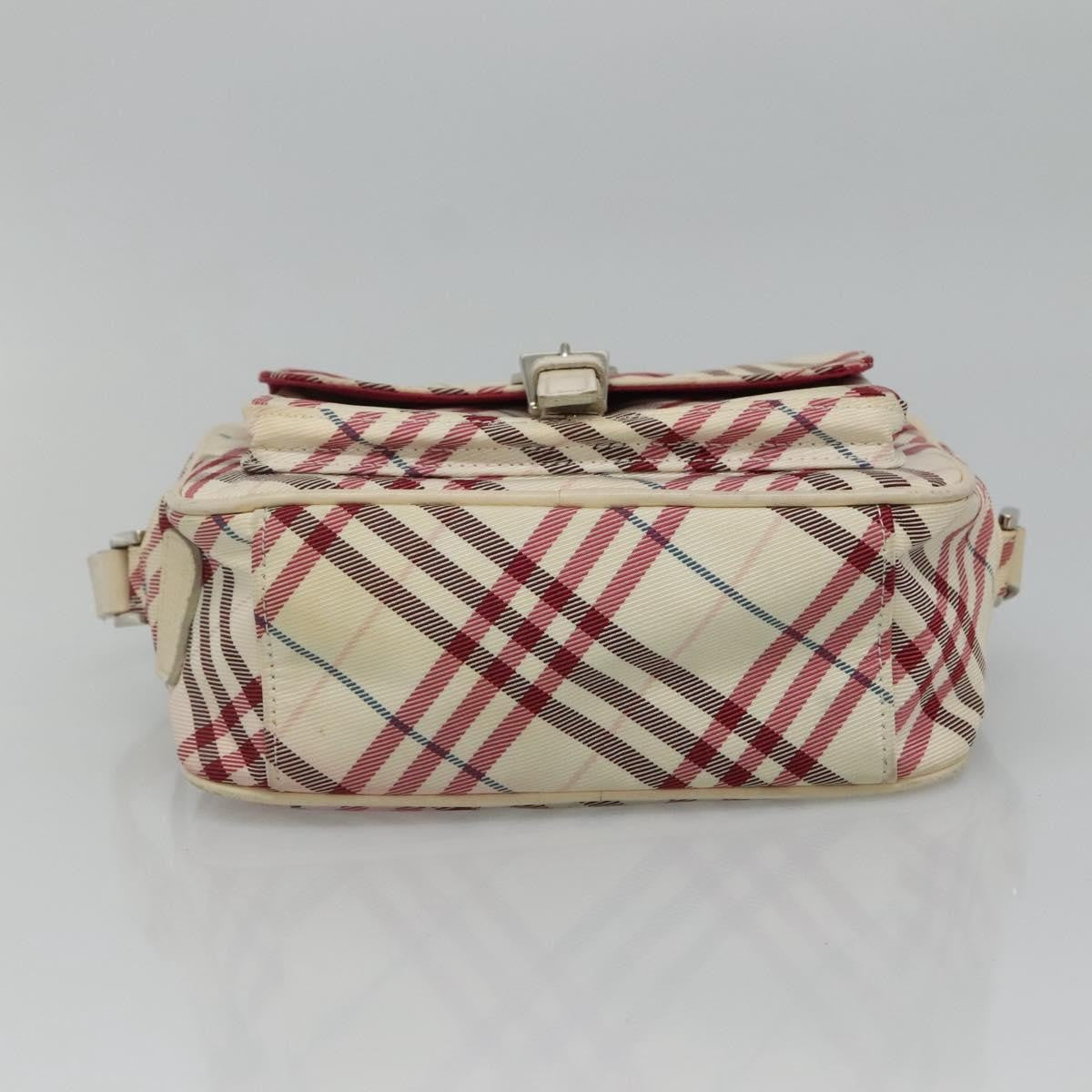 Burberry Nova Check Blue Label Nylon White Nylon Shoulder Bag Bag (Pre-Owned)