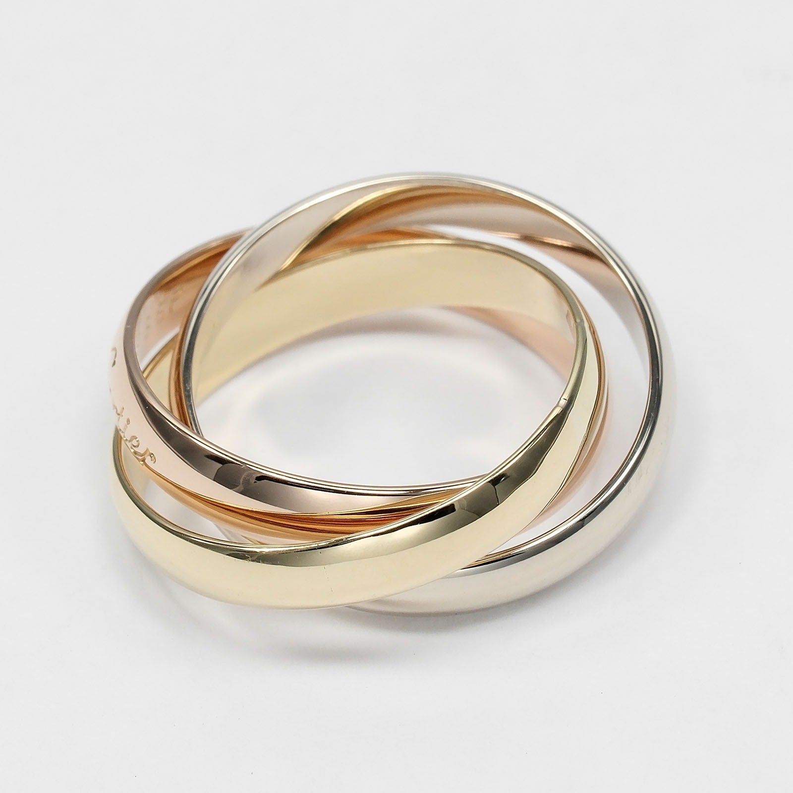 Cartier Trinity 18K Tricolor Gold Gold Yellow_Gold Ring Jewelry (Pre-Owned)
