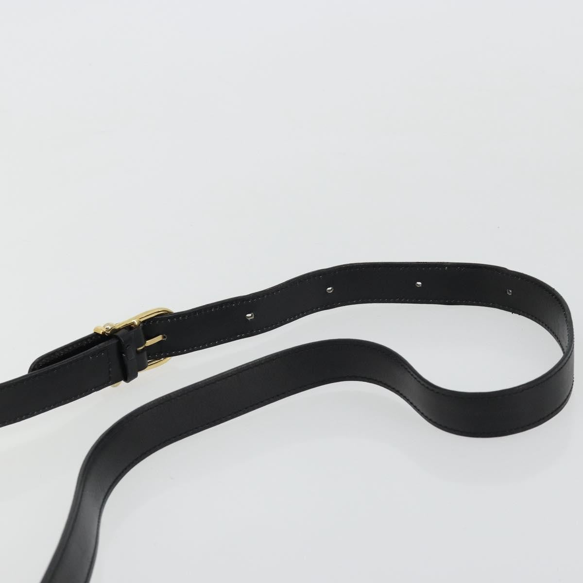 Celine Circle Logo Leather Black Leather Shoulder Bag Bag (Pre-Owned)