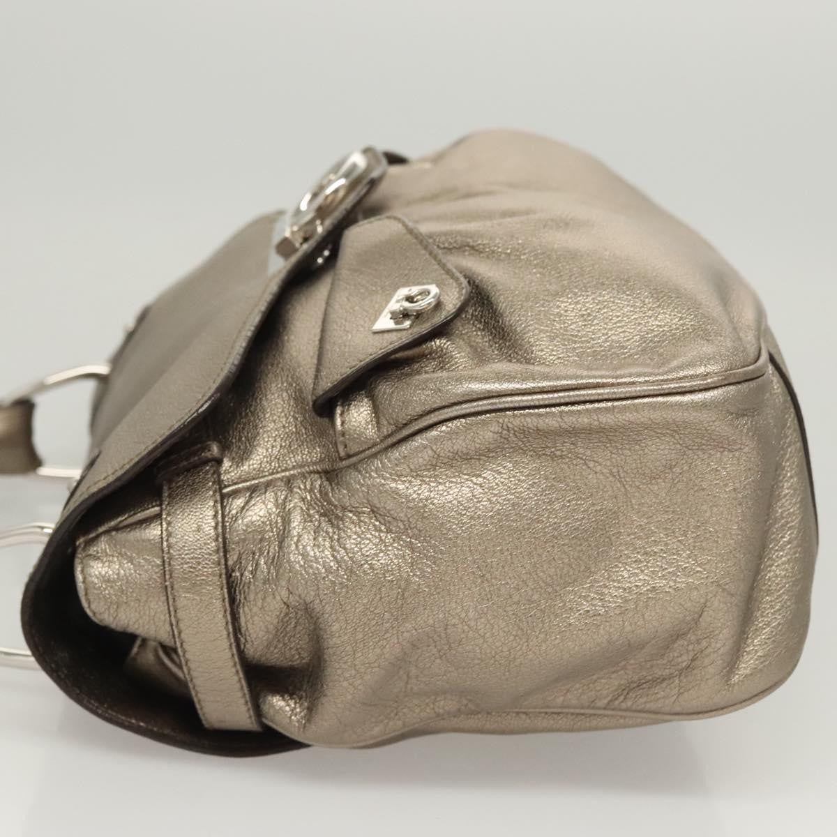 Salvatore Ferragamo Sofia Satchel Leather Gold Leather Shoulder Bag Bag (Pre-Owned)