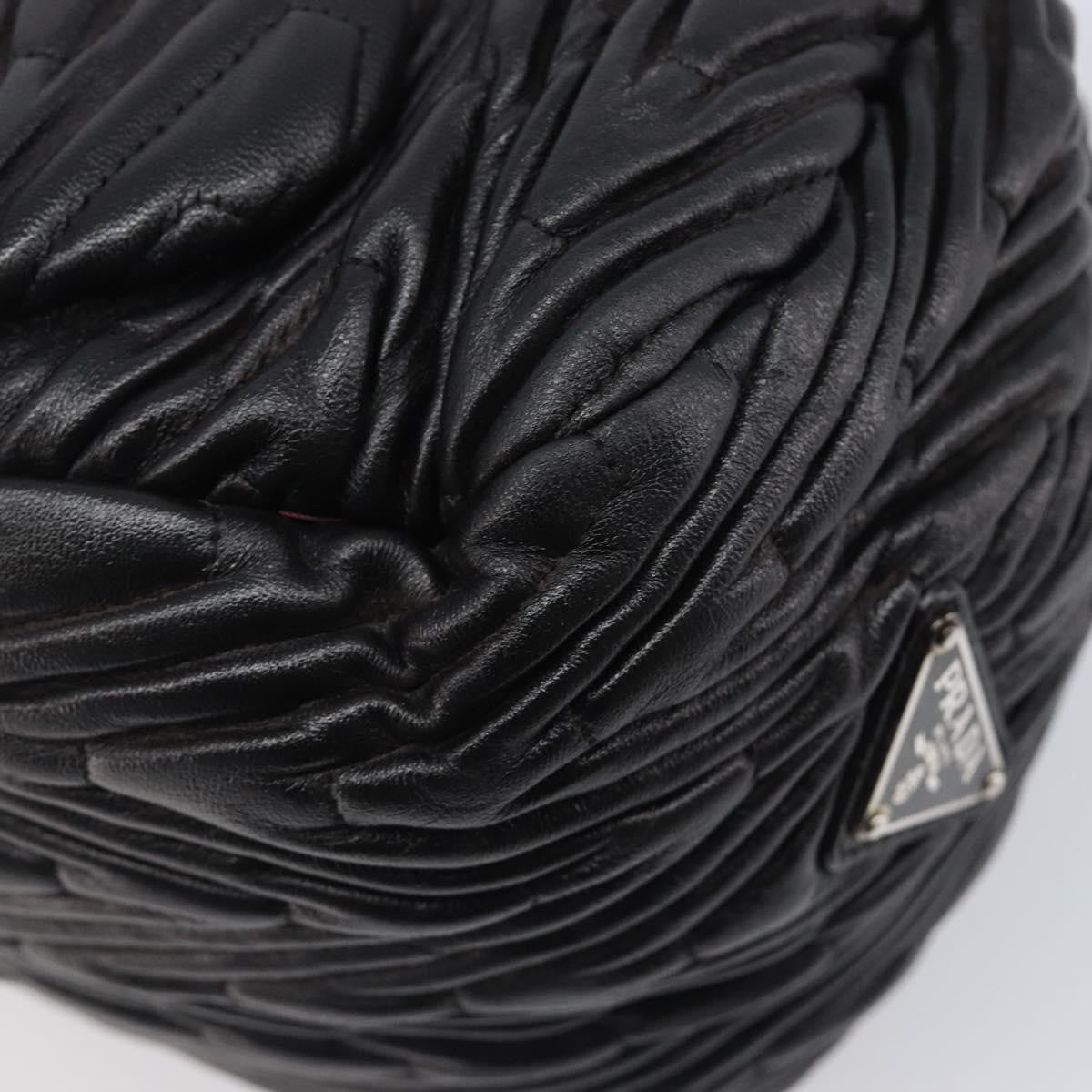 Prada Flap Chevron Nappa Black Leather Shoulder Bag Bag (Pre-Owned)