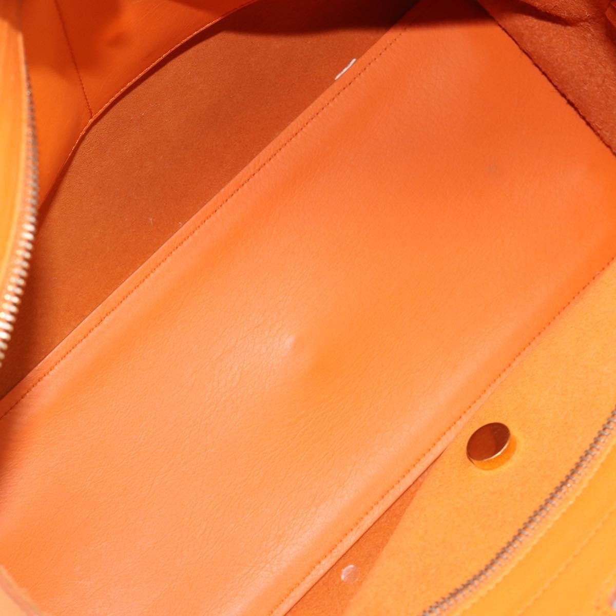 Saint Laurent Classic Y Cabas Leather Orange Leather Tote Bag Bag (Pre-Owned)