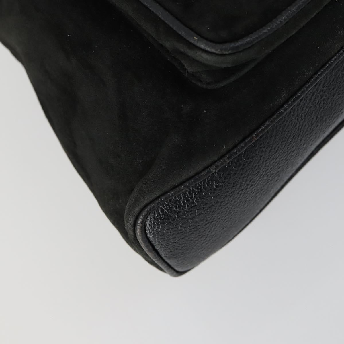 Gucci Vintage Bamboo Suede Black Leather Backpack Bag (Pre-Owned)