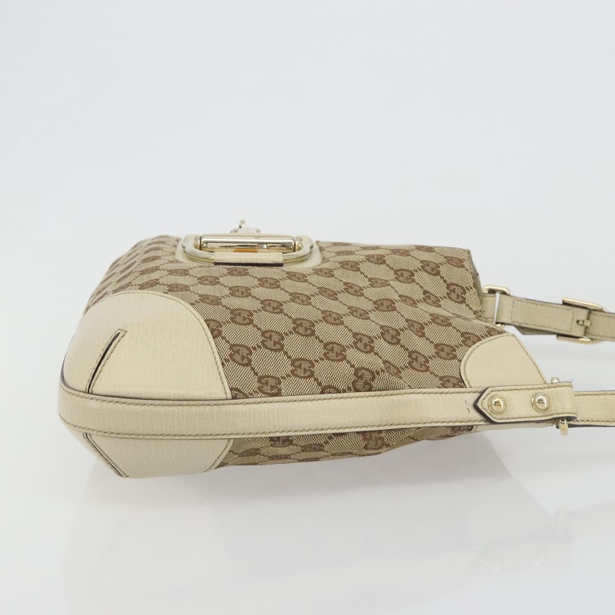Gucci Hasler Hobo Gg Canvas Beige Canvas Shoulder Bag Bag (Pre-Owned)