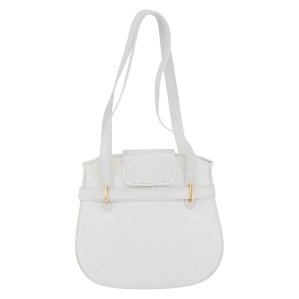 Christian Dior Vintage Leather White_Gold Leather Shoulder Bag Bag (Pre-Owned)