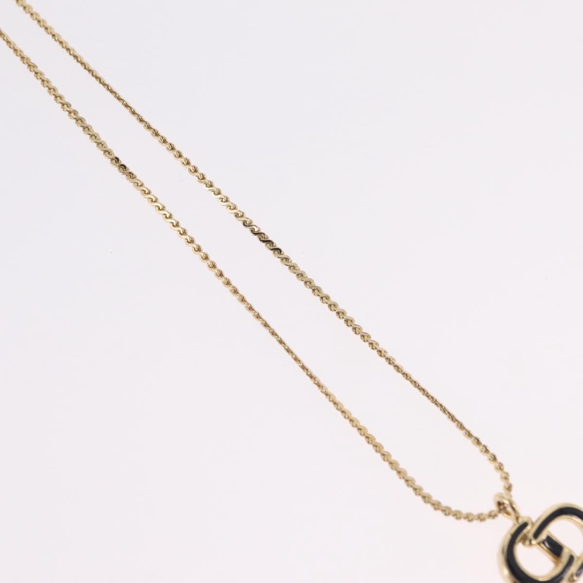 Christian Dior Vintage Cd Pendant Metal Gold Metal Necklace Jewelry (Pre-Owned)