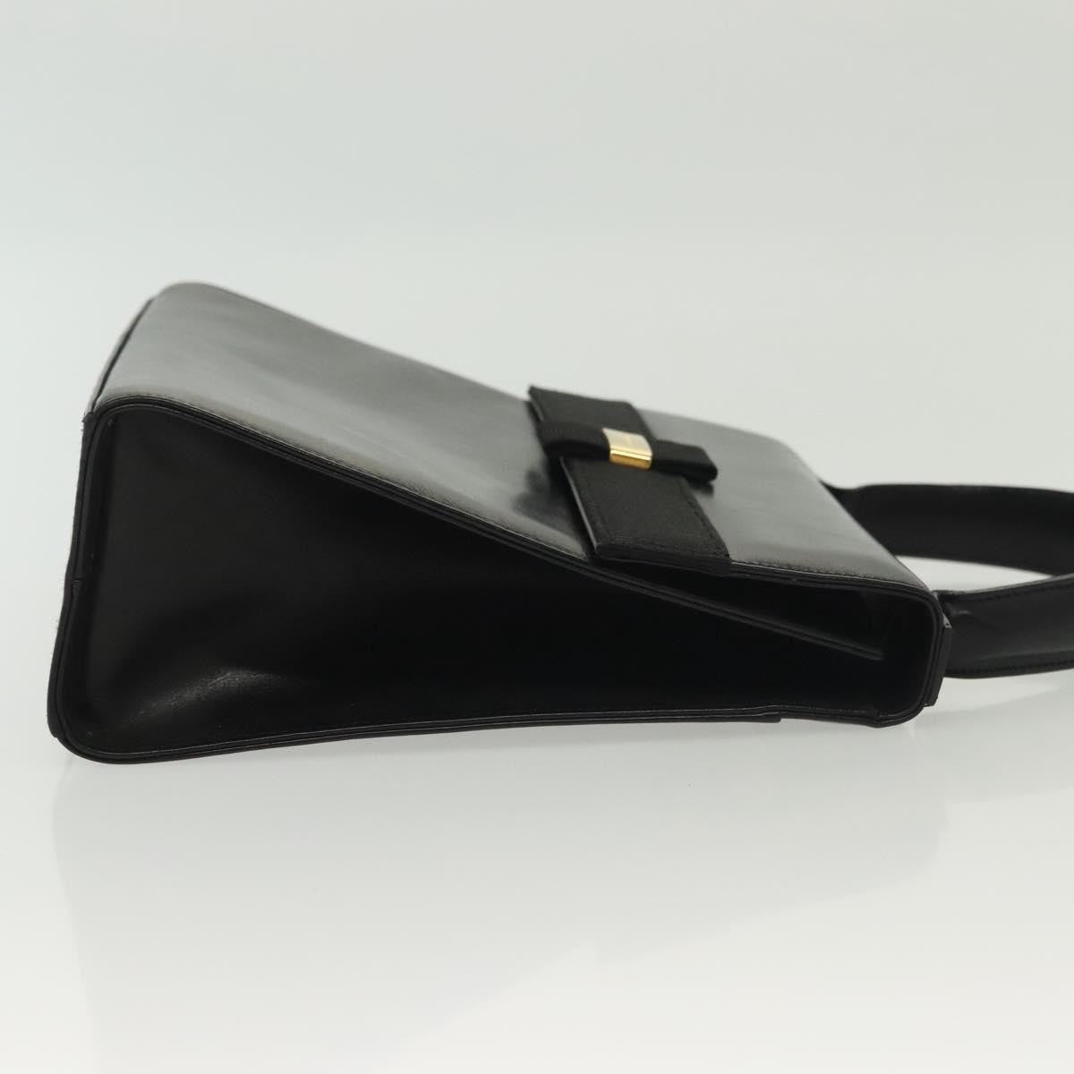 Salvatore Ferragamo Vala Leather Black Leather Handbag (Pre-Owned)