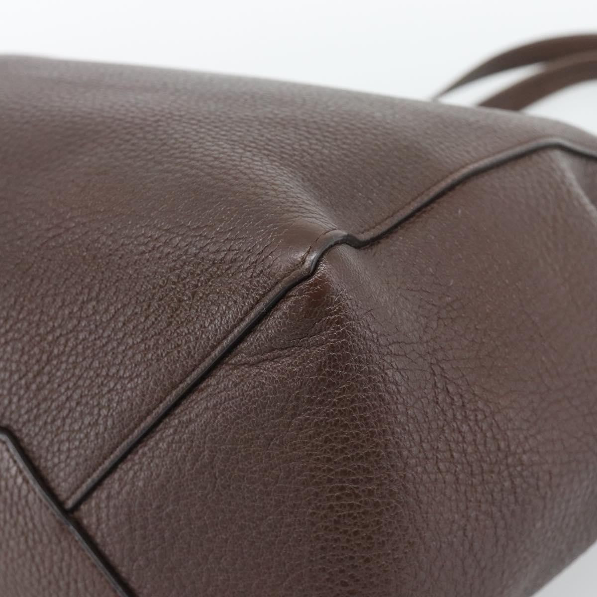 Celine Phantom Tie Cabas Tote Leather Brown Leather Tote Bag Bag (Pre-Owned)