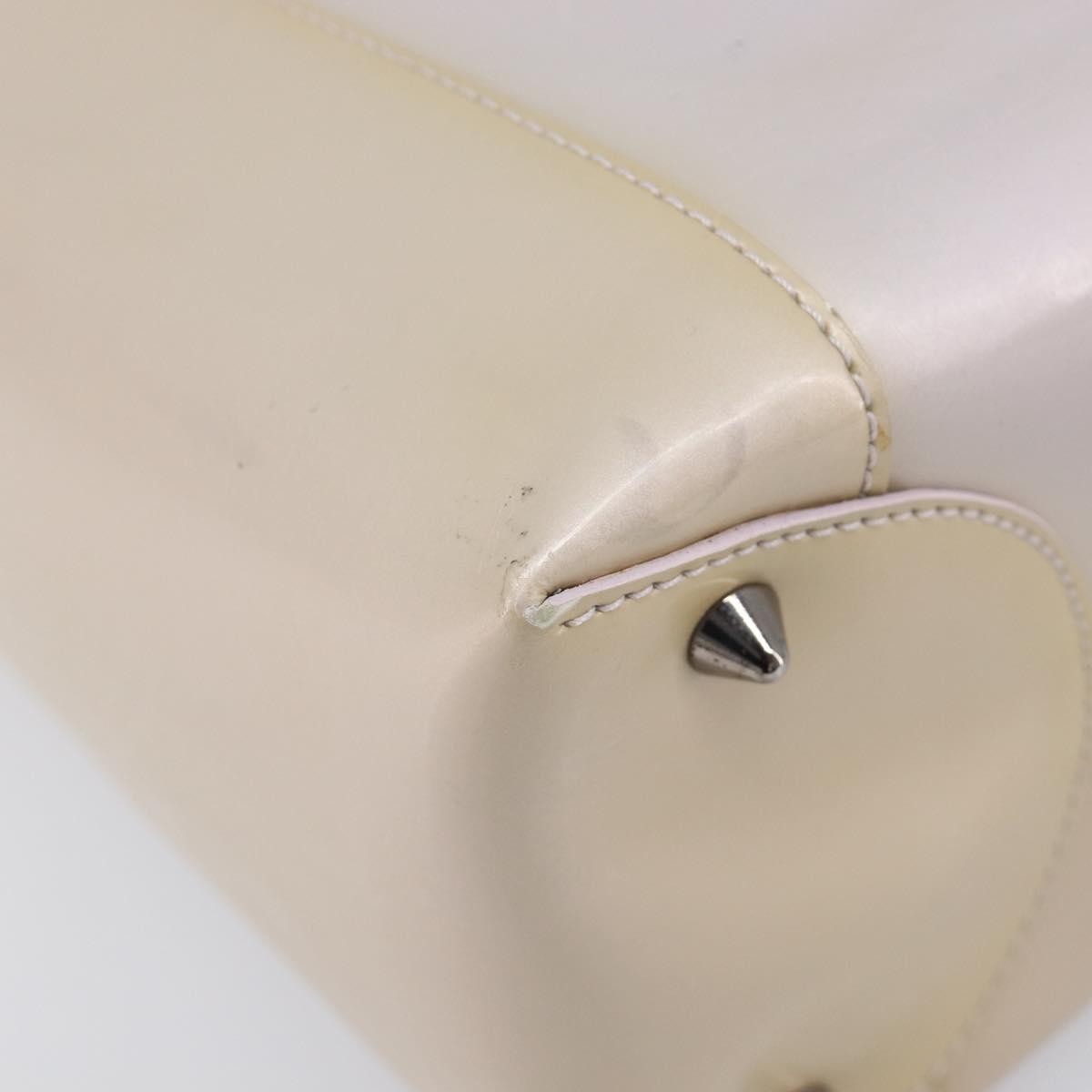 Christian Dior Pearl Lady Dior Patent Leather Beige Patent_Leather Handbag (Pre-Owned)