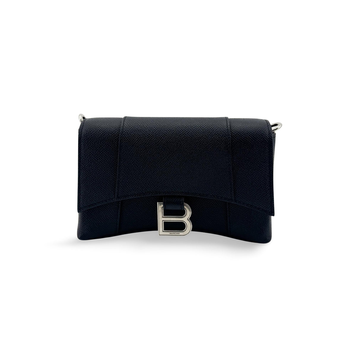 Balenciaga Hourglass Chain Leather Black Leather Shoulder Bag Bag (Pre-Owned)
