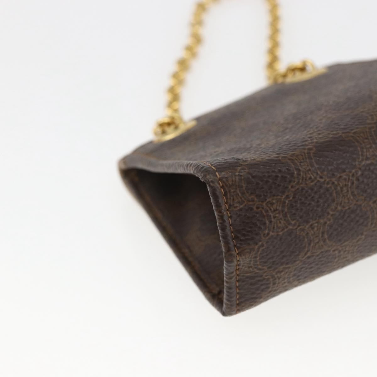 Celine Vintage Macadam Canvas And Leather Brown Canvas Shoulder Bag Bag (Pre-Owned)