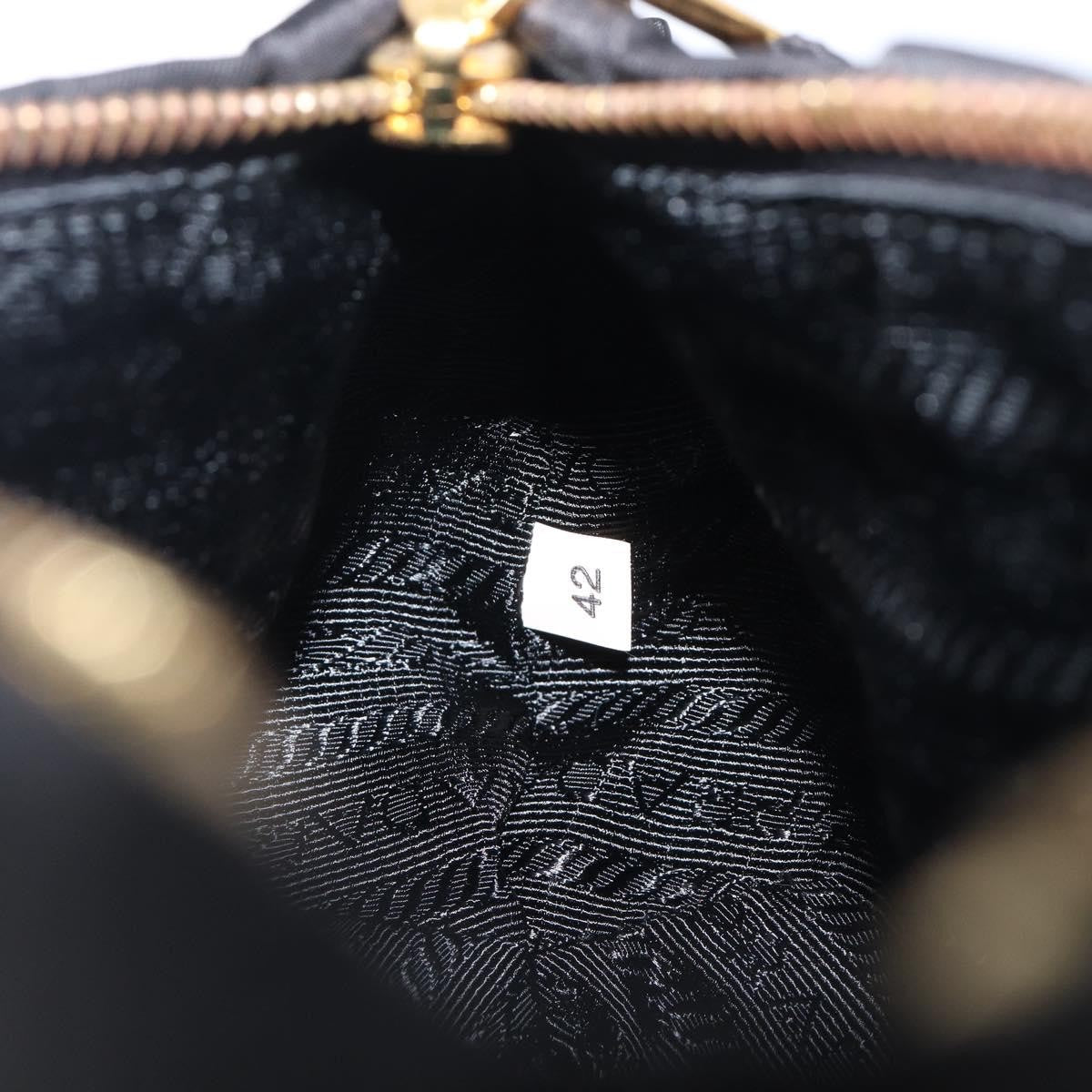 Prada Bow Wristlet Tessuto Black Nylon Clutche & Pouche Bag (Pre-Owned)