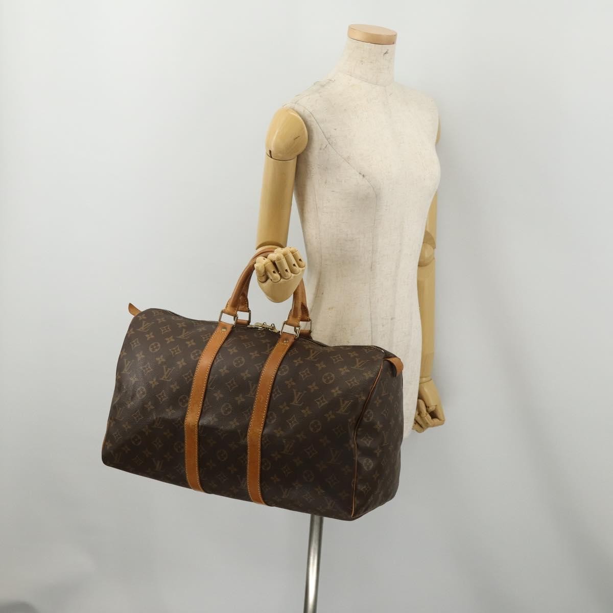 Louis Vuitton Keepall Monogram Canvas Brown Canvas Travel Bag Bag (Pre-Owned)