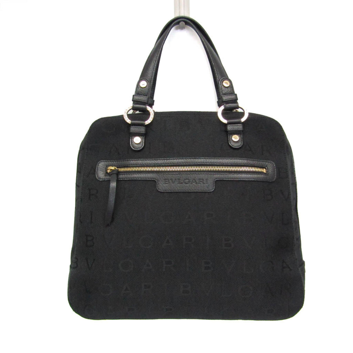 Bvlgari Logomania Canvas Black Canvas Handbag (Pre-Owned)