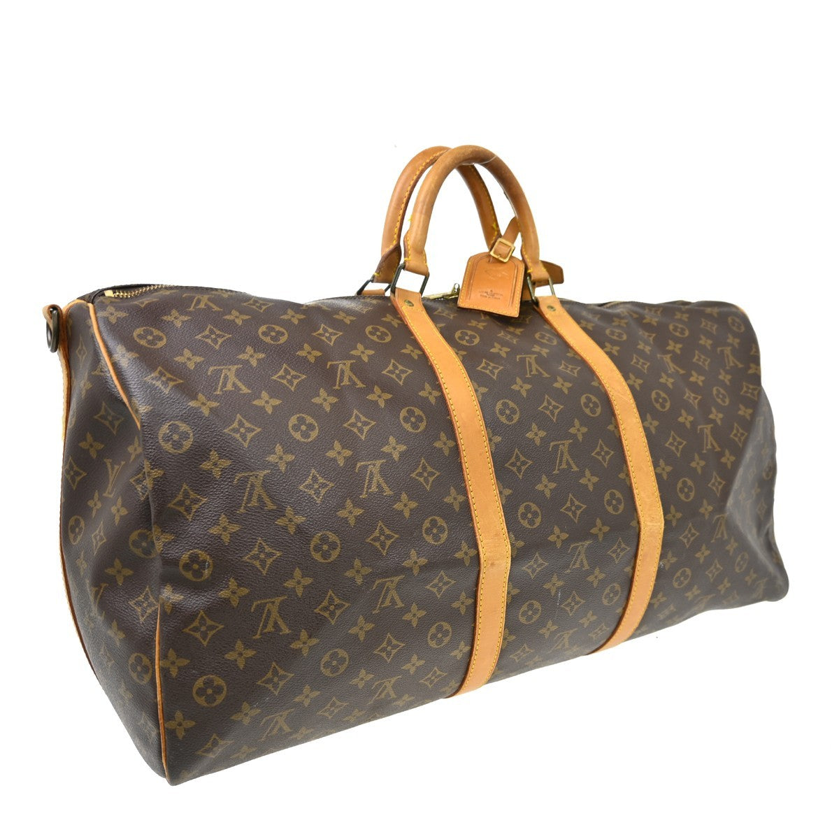 Louis Vuitton Keepall Bandouliere Monogram Canvas Brown Canvas Travel Bag Bag (Pre-Owned)