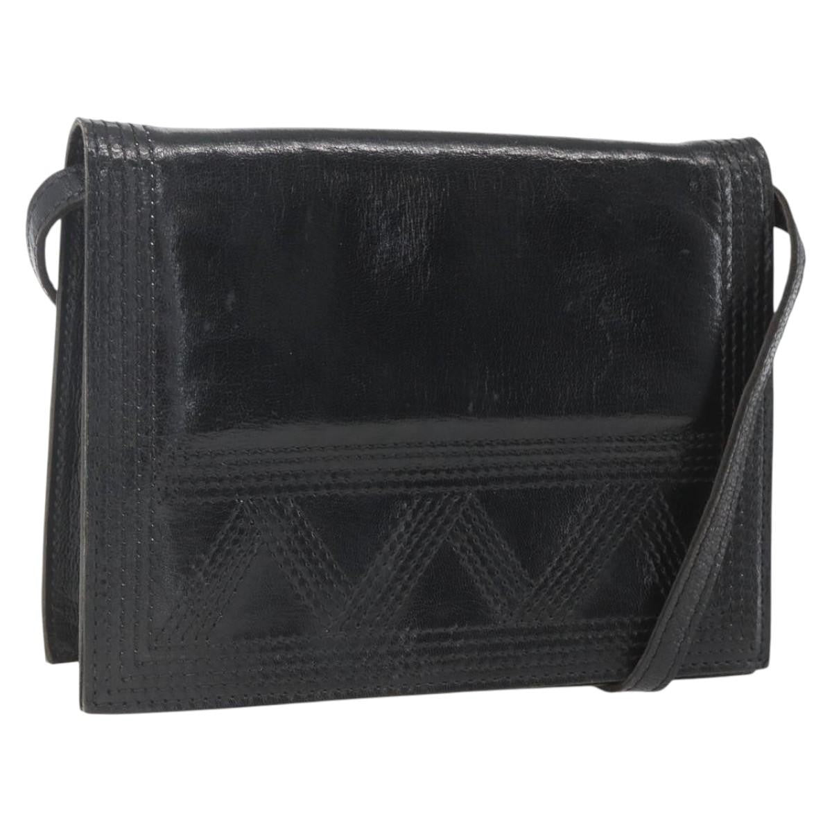 Saint Laurent Vintage Leather Black Leather Shoulder Bag Bag (Pre-Owned)