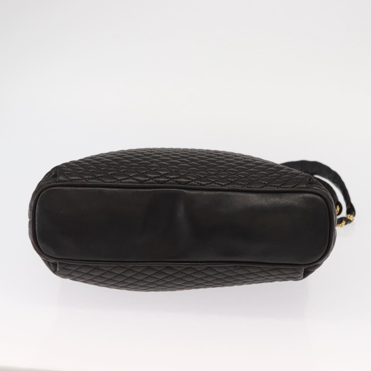 Bally Vintage Chain Quilted Leather Black Leather Shoulder Bag Bag (Pre-Owned)