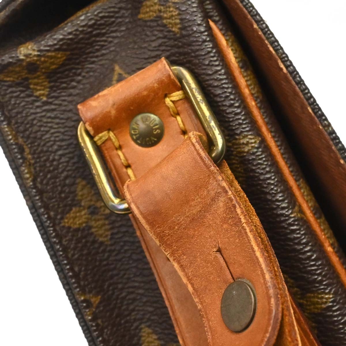 Louis Vuitton Cartouchiere Monogram Canvas Brown Canvas Handbag (Pre-Owned)
