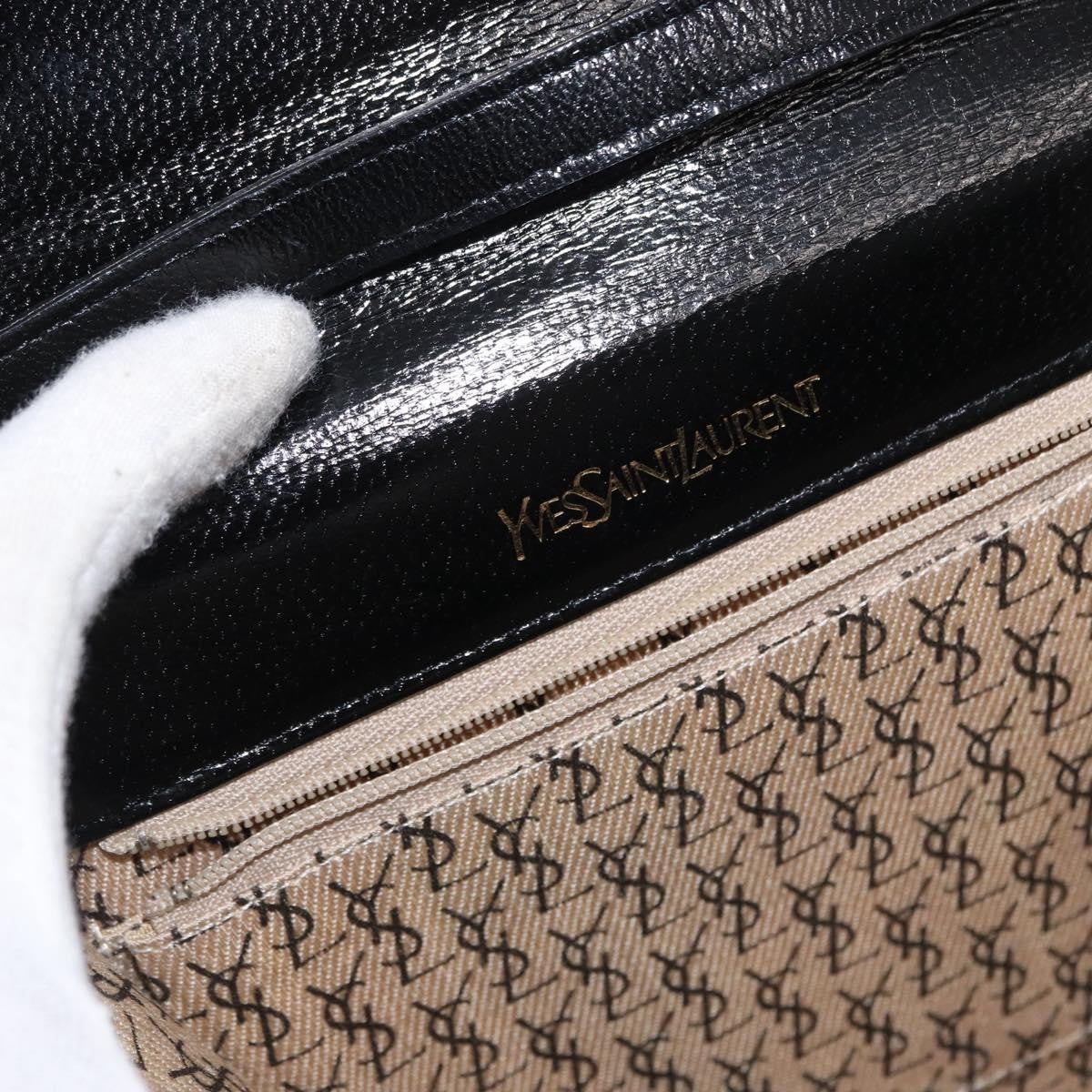 Saint Laurent Vintage Leather Black Leather Shoulder Bag Bag (Pre-Owned)