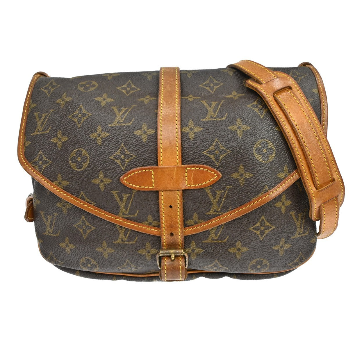 Louis Vuitton Saumur Messenger Monogram Canvas Brown Canvas Shoulder Bag Bag (Pre-Owned)