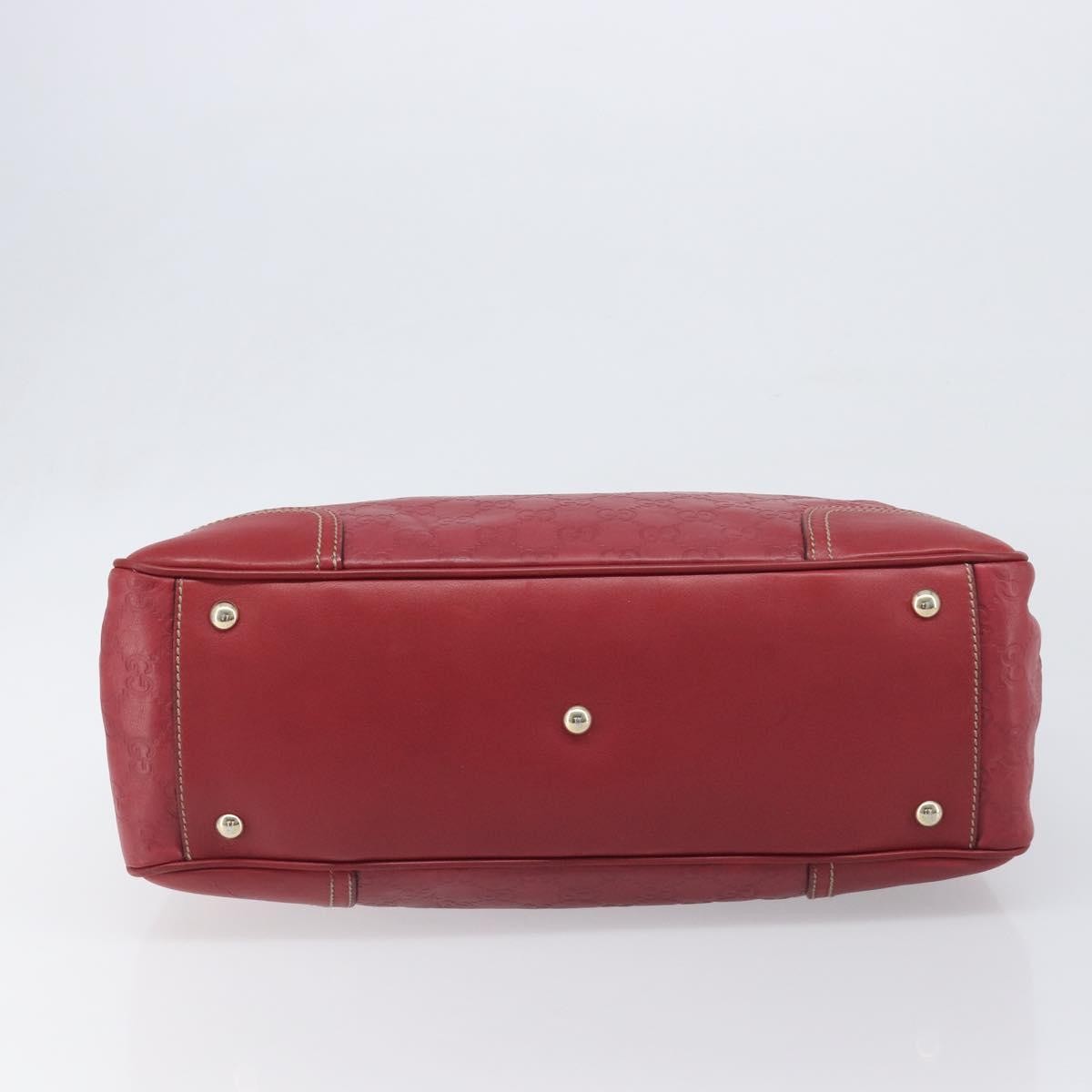 Gucci Princy Boston Guccissima Leather Red Leather Handbag (Pre-Owned)