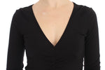 Versace Jeans Elegant V-Neck Black Viscose Blend Women's Sweater
