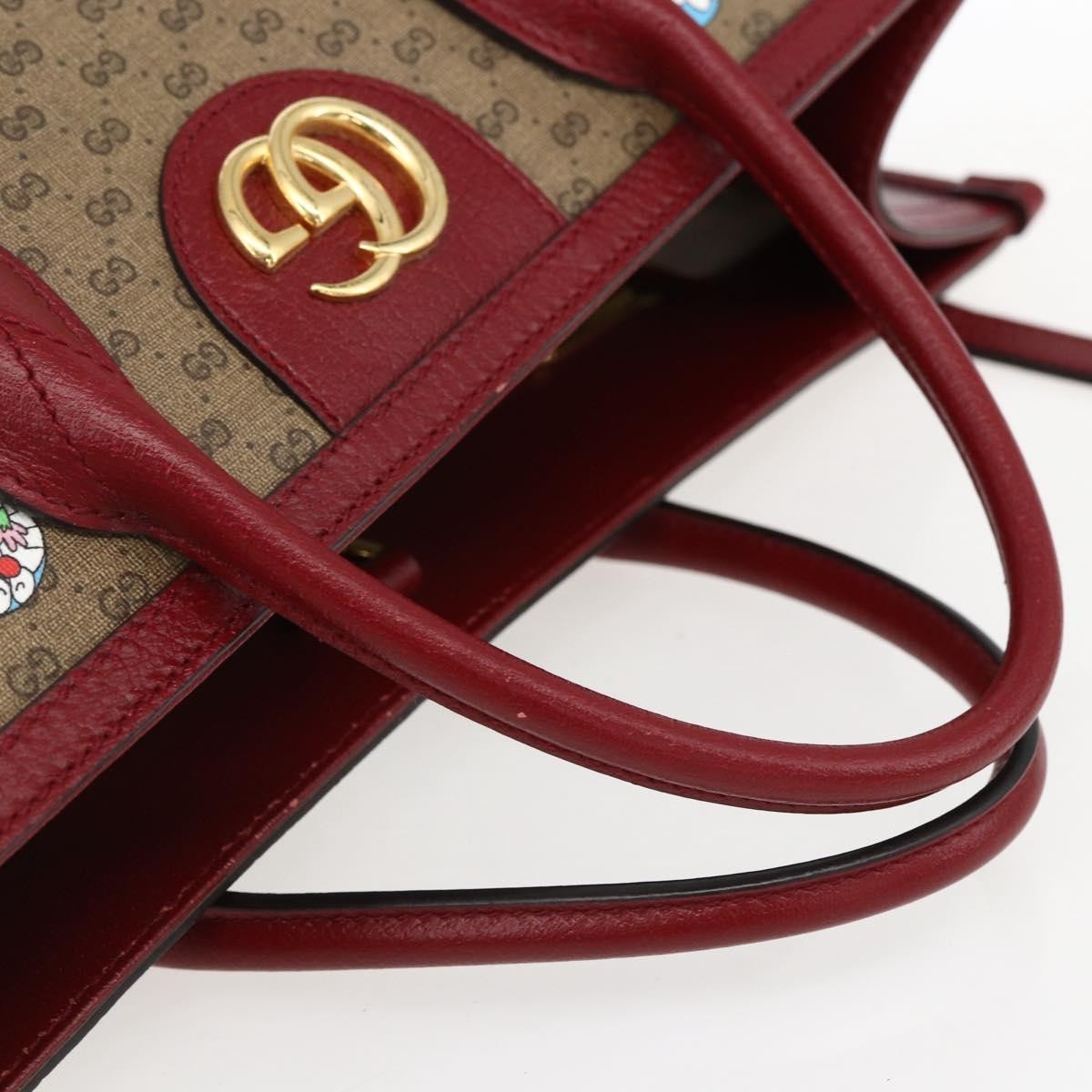 Gucci Doraemon Tote Printed Mini Gg Coated Canvas Beige Pvc Tote Bag Bag (Pre-Owned)
