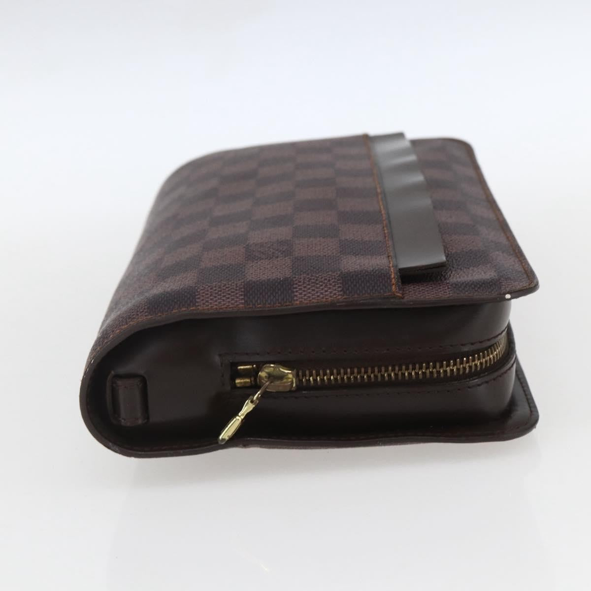 Louis Vuitton Pochette Saint Louis Damier Ebene Brown Canvas Clutche & Pouche Bag (Pre-Owned)