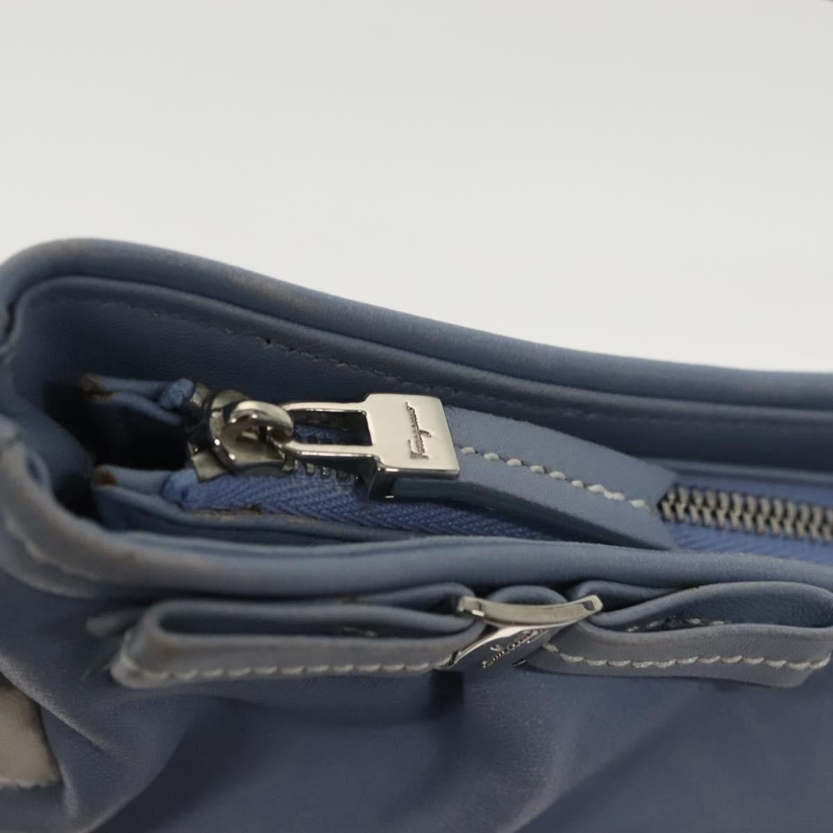 Salvatore Ferragamo Vala Leather Blue Leather Shoulder Bag Bag (Pre-Owned)