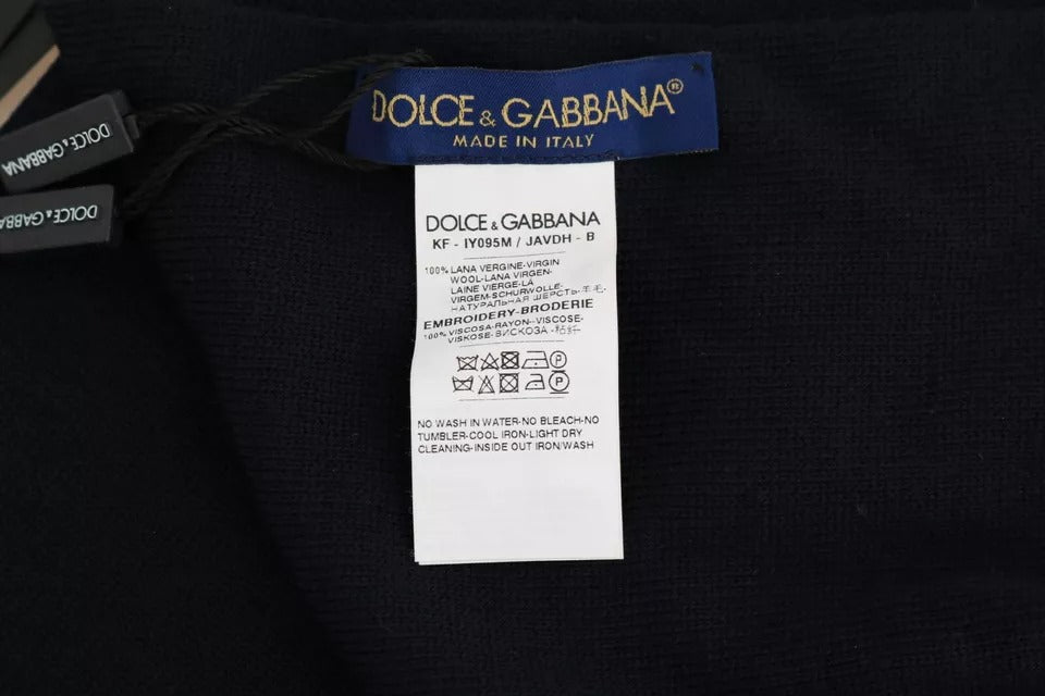 Dolce & Gabbana Blue Wool #DGLovesLondon Shawl Men's Scarf (Pre-Owned)