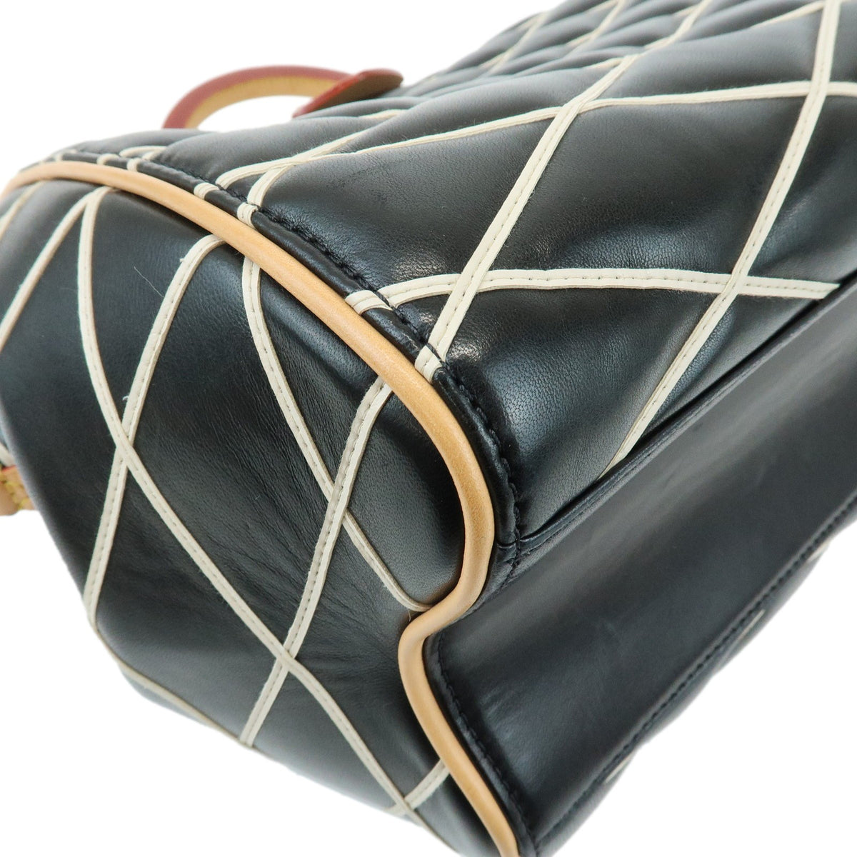 Louis Vuitton Doc Malletage Leather Black Leather Handbag (Pre-Owned)