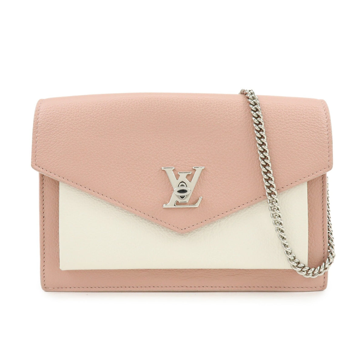 Louis Vuitton Mylockme Chain Pochette Leather Pink Leather Clutche & Pouche Bag (Pre-Owned)