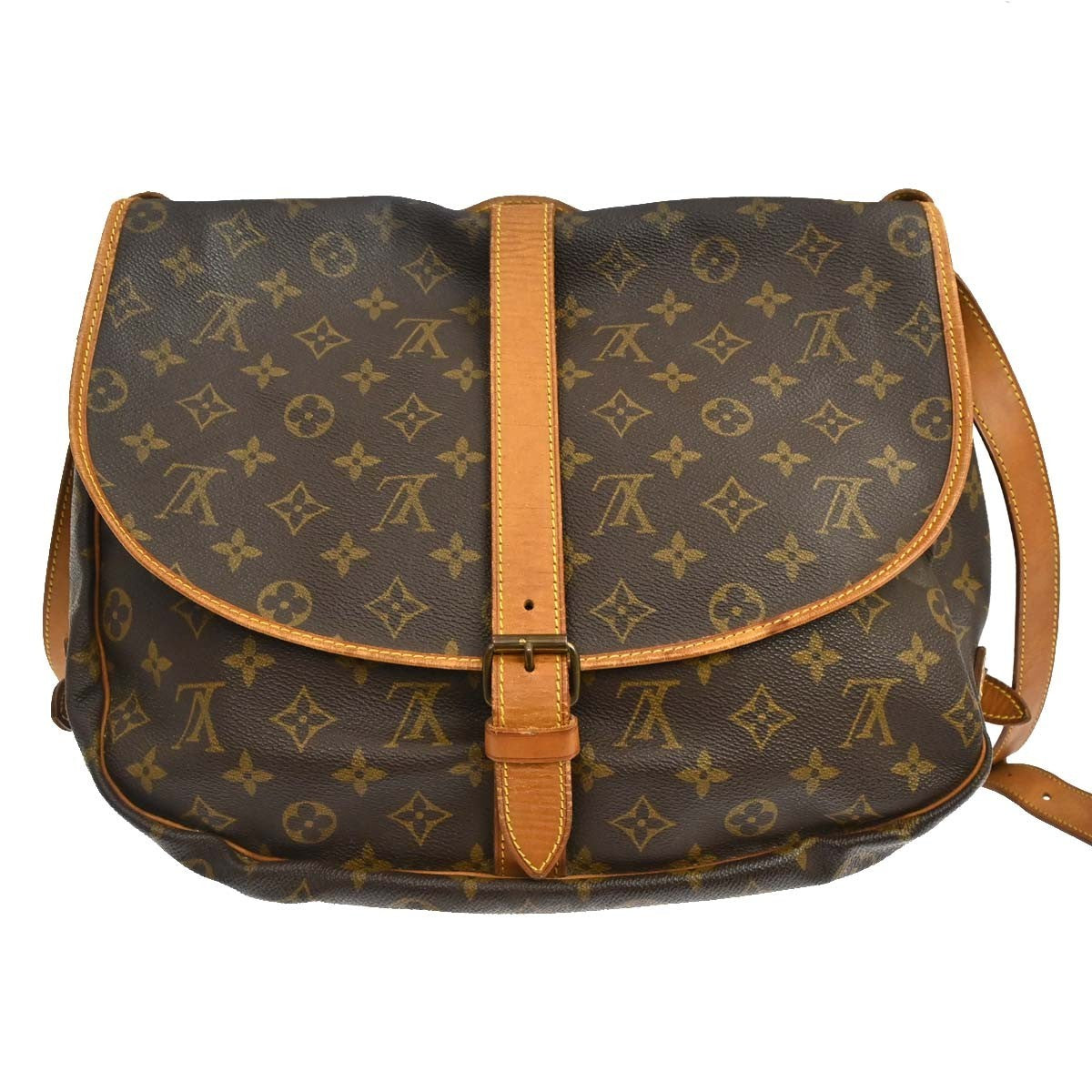 Louis Vuitton Saumur Monogram Canvas Brown Canvas Shoulder Bag Bag (Pre-Owned)