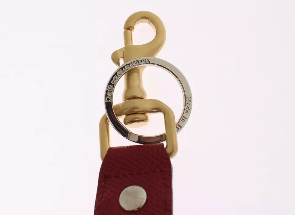 Dolce & Gabbana Multicolor Raffia Leather Clasp Finder Chain Women's Keyring