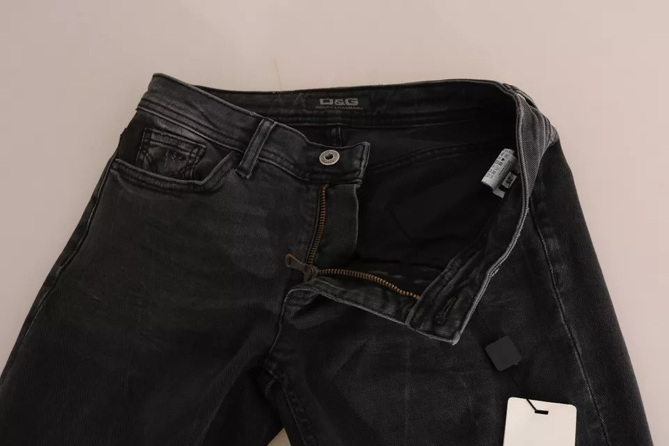 Dolce & Gabbana Black Slim Fit Cotton Jeans D&G Women's Pants