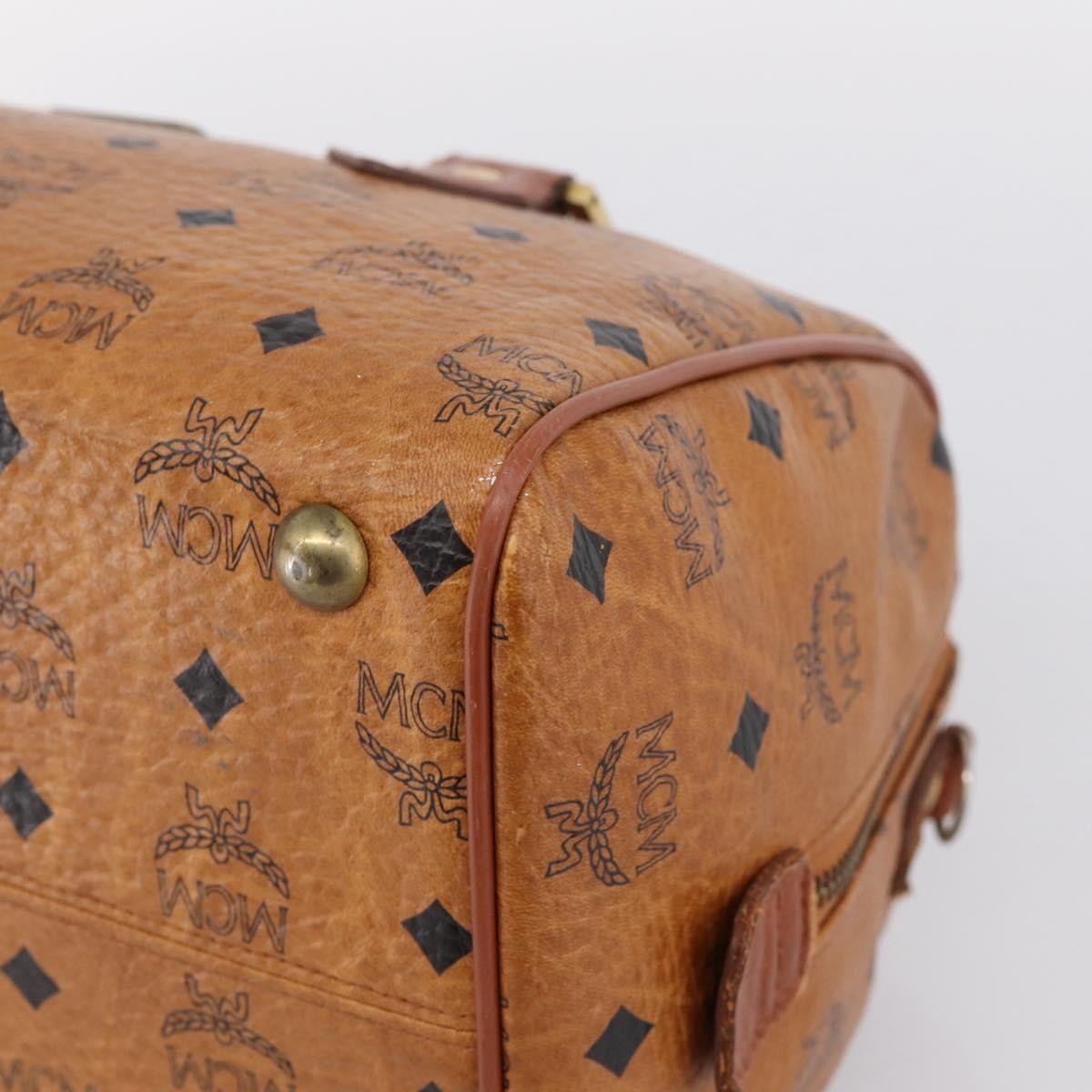 MCM Vicetos Leather Brown Leather Travel Bag Bag (Pre-Owned)