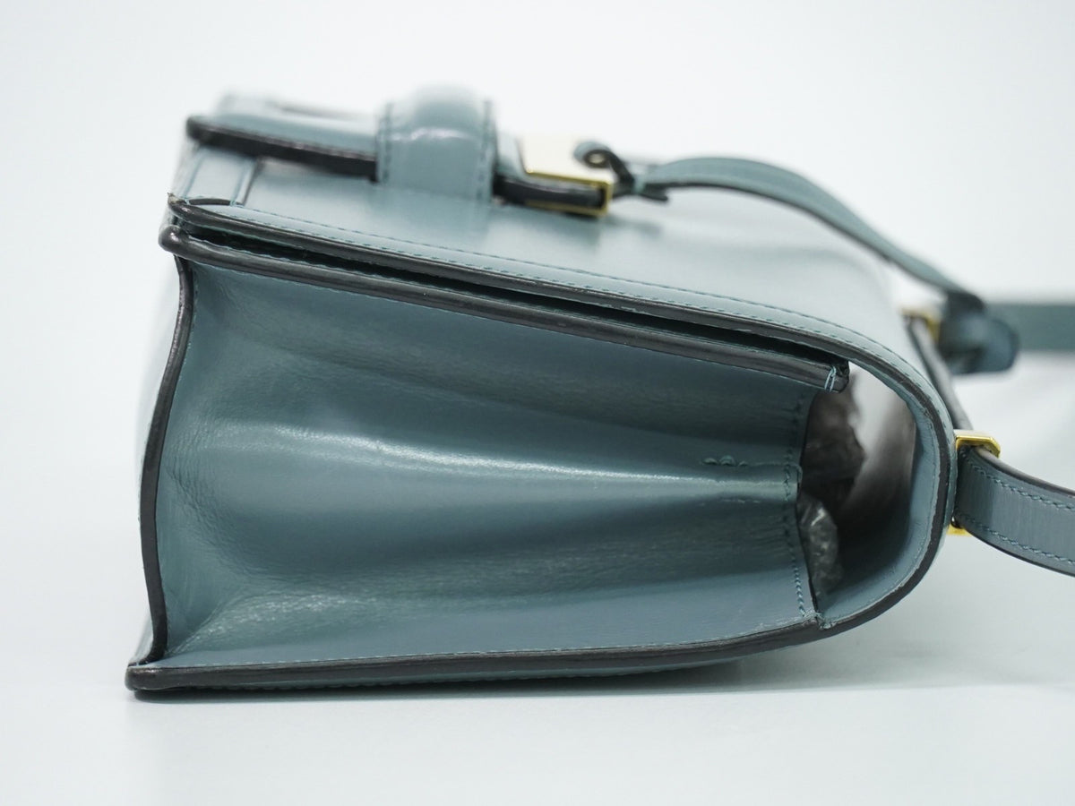 Loewe Barcelona Leather Blue Leather Shoulder Bag Bag (Pre-Owned)