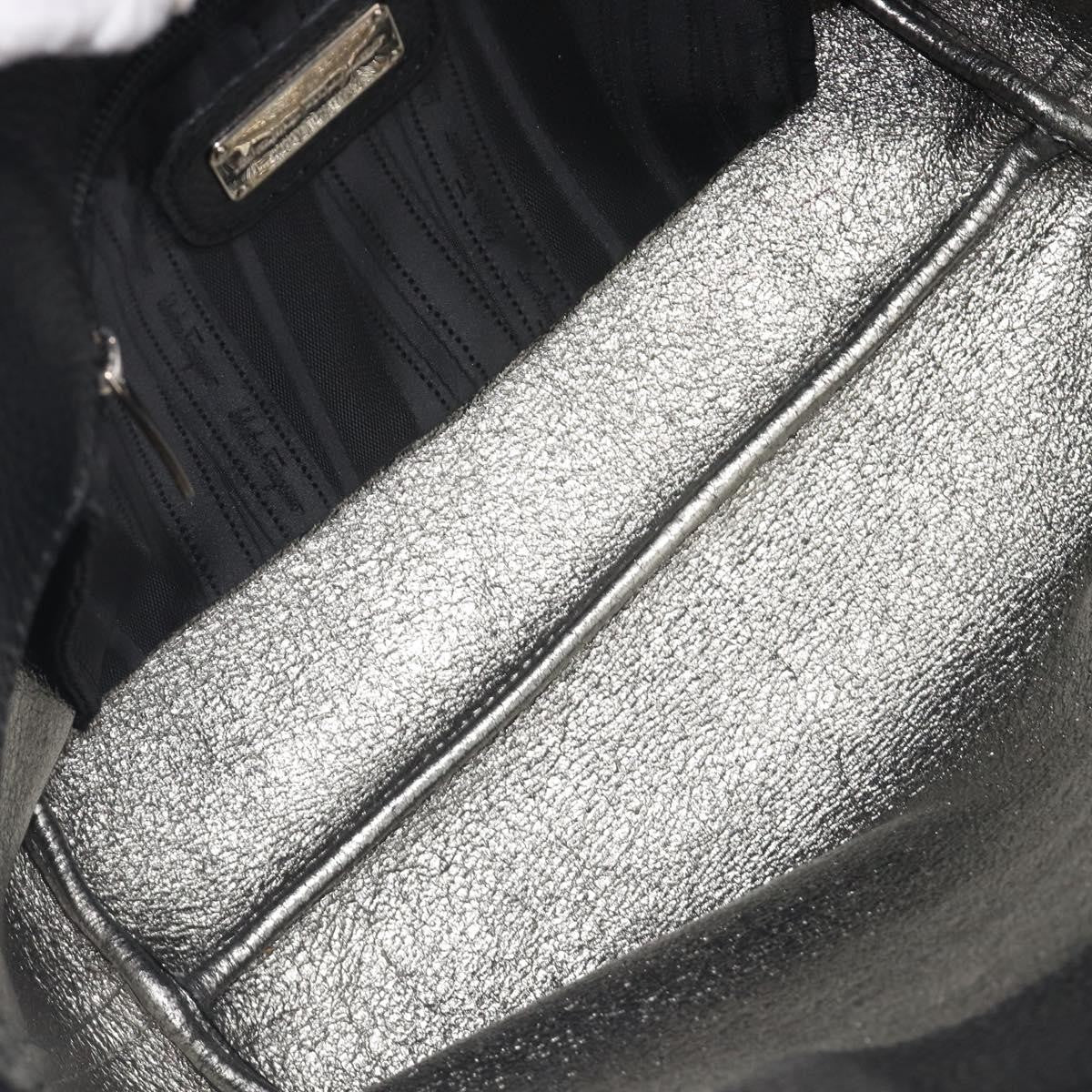 Salvatore Ferragamo Gancini Leather Black Leather Handbag (Pre-Owned)