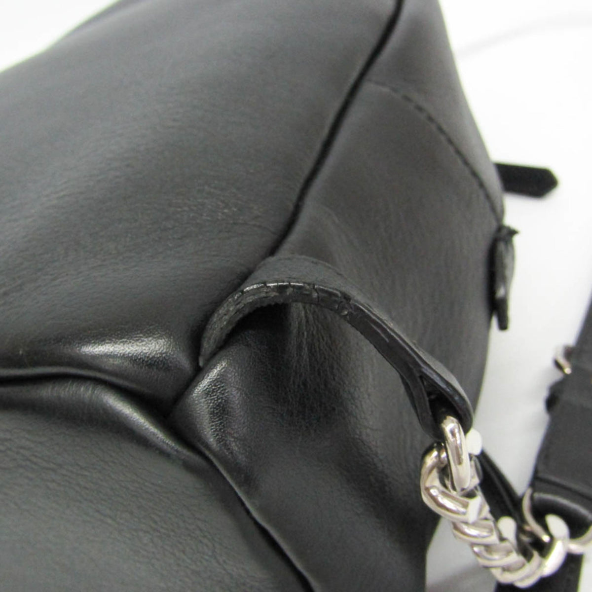 Fendi By The Way Leather With Crystals Black Leather Backpack Bag (Pre-Owned)