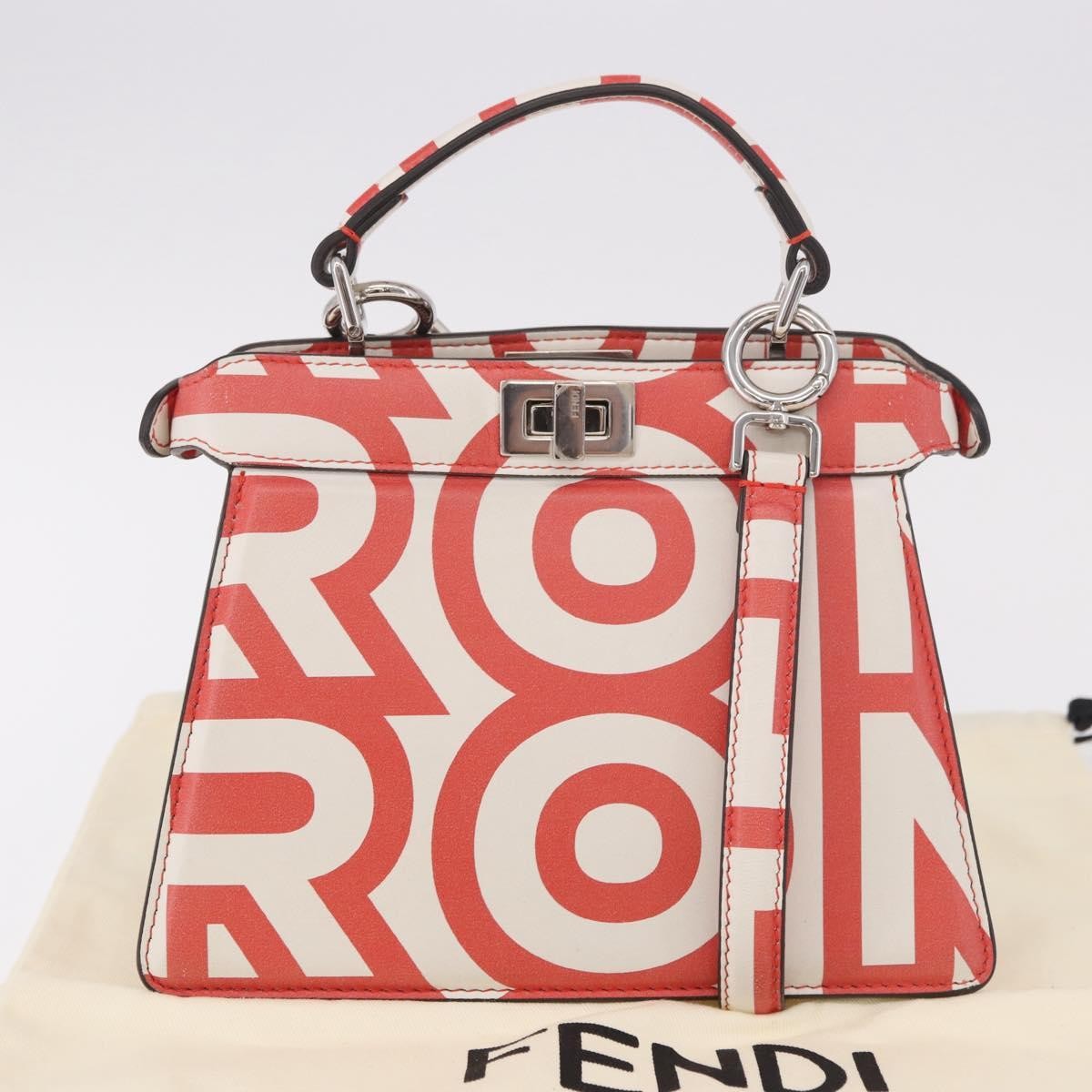 Fendi Peekaboo Leather White Leather Handbag (Pre-Owned)