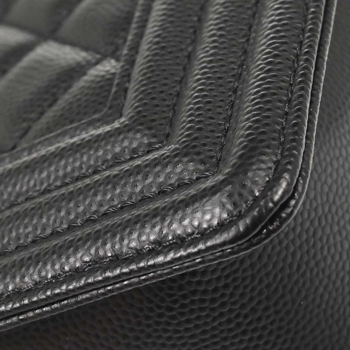 Chanel So Black Boy Flap Quilted Caviar Black Calfskin Handbag (Pre-Owned)