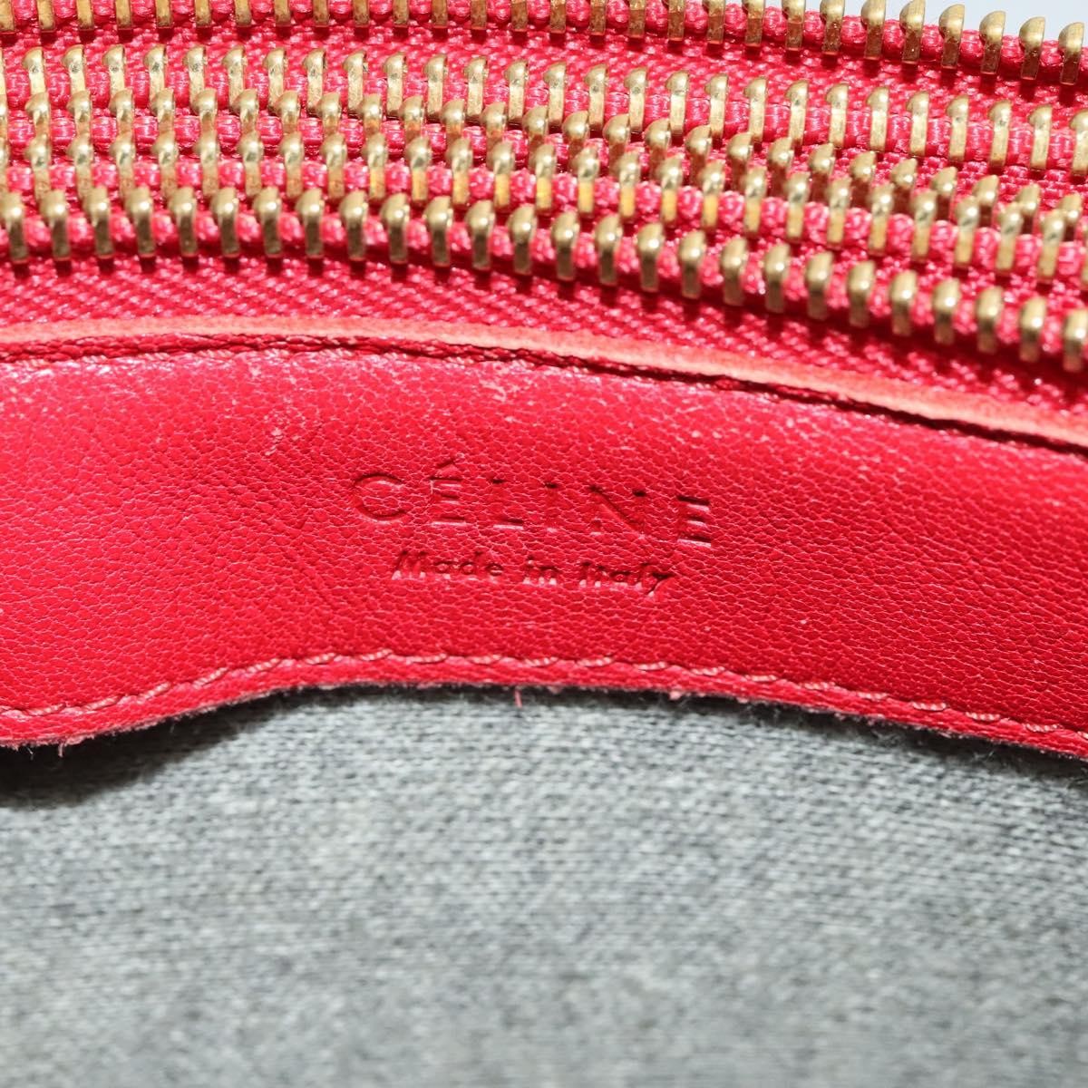 Celine Trio Zip Clutch Leather Red Leather Clutche & Pouche Bag (Pre-Owned)