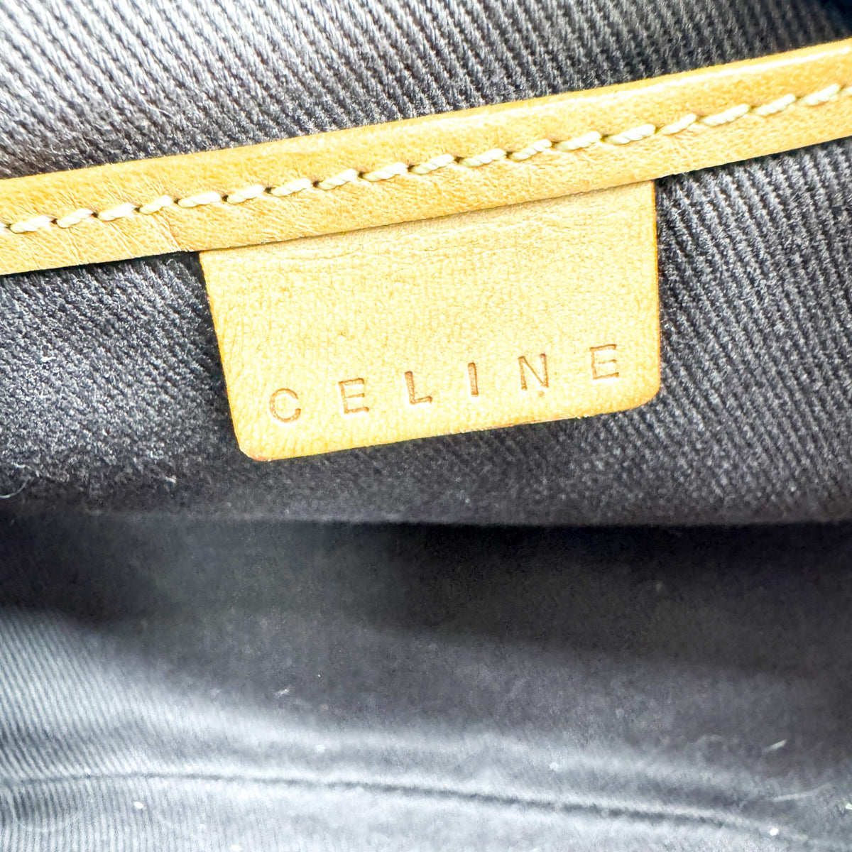 Celine Ava Triomphe Coated Canvas Black Canvas Handbag (Pre-Owned)